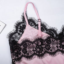 Load image into Gallery viewer, Satin Pajama Set Women Spaghetti Strap Cami Striped Shorts Pajama Set