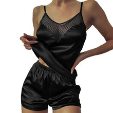 Load image into Gallery viewer, Satin Pajamas Sexy Lace Pijama Nightie Sleepwear Home Clothes Tops and