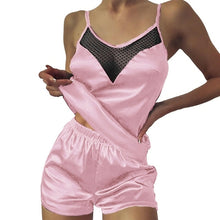 Load image into Gallery viewer, Satin Pajamas Sexy Lace Pijama Nightie Sleepwear Home Clothes Tops and