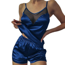Load image into Gallery viewer, Satin Pajamas Sexy Lace Pijama Nightie Sleepwear Home Clothes Tops and