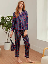 Load image into Gallery viewer, Satin Silk Pajamas for Women's Set Pyjama Button
