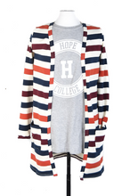 Load image into Gallery viewer, French Terry Multi Color Stripe Favorite Cardigan