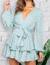 Load image into Gallery viewer, Floral Ruffle Dress Long Sleeve Chiffon Mini