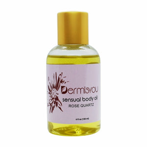 Sensual Massage Body Oil with Rose Quartz Crystals