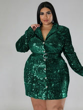 Load image into Gallery viewer, Sequin Blazer Elegant Prom Dress