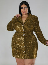 Load image into Gallery viewer, Sequin Blazer Elegant Prom Dress