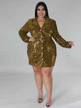 Load image into Gallery viewer, Sequin Blazer Elegant Prom Dress