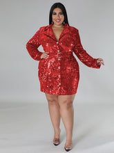 Load image into Gallery viewer, Sequin Blazer Elegant Prom Dress