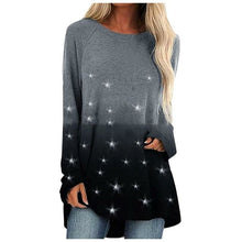 Load image into Gallery viewer, Sequin Women's Tunic Star Print Loose Shirt O Neck Long Sleeve Top