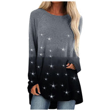 Load image into Gallery viewer, Sequin Women's Tunic Star Print Loose Shirt O Neck Long Sleeve Top