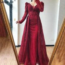 Load image into Gallery viewer, Serene Hill Pink Long Sleeves Dubai Evening Dress Mermaid V Neck