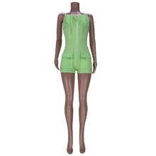 Load image into Gallery viewer, Sexy Backless Biker Shorts Summer Romper Women Bodycon Skinny Workout - Sophornlilly