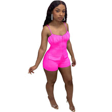 Load image into Gallery viewer, Sexy Backless Biker Shorts Summer Romper Women Bodycon Skinny Workout - Sophornlilly