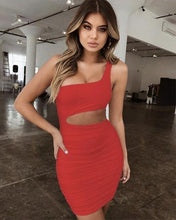 Load image into Gallery viewer, Sexy Backless One Shoulder White Mini Dress Women Summer Casual - Sophornlilly