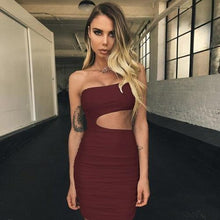 Load image into Gallery viewer, Sexy Backless One Shoulder White Mini Dress Women Summer Casual - Sophornlilly