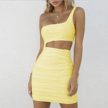 Load image into Gallery viewer, Sexy Backless One Shoulder White Mini Dress Women Summer Casual - Sophornlilly