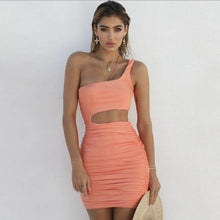 Load image into Gallery viewer, Sexy Backless One Shoulder White Mini Dress Women Summer Casual - Sophornlilly