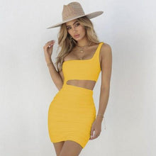 Load image into Gallery viewer, Sexy Backless One Shoulder White Mini Dress Women Summer Casual - Sophornlilly