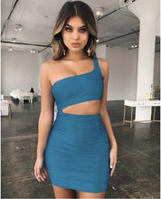 Load image into Gallery viewer, Sexy Backless One Shoulder White Mini Dress Women Summer Casual - Sophornlilly