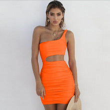 Load image into Gallery viewer, Sexy Backless One Shoulder White Mini Dress Women Summer Casual - Sophornlilly