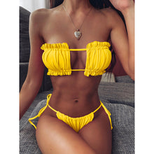 Load image into Gallery viewer, Sexy Bikini Pleated Bandeau Swimsuit Mini