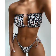 Load image into Gallery viewer, Sexy Bikini Pleated Bandeau Swimsuit Mini