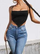 Load image into Gallery viewer, Sexy Black Crisscross Tied Backless Hem Cami Crop Top