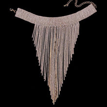Load image into Gallery viewer, Sexy Bling Tassel Rhinestone Chain Necklace Women Choker Pendant