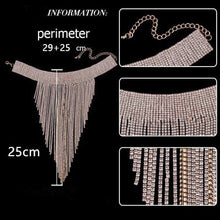 Load image into Gallery viewer, Sexy Bling Tassel Rhinestone Chain Necklace Women Choker Pendant