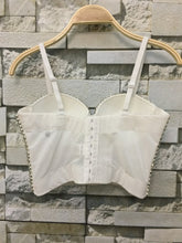 Load image into Gallery viewer, Sexy Crop Top with Rhinestone Bustier Push Up Bra  for Women White