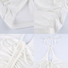 Load image into Gallery viewer, Sexy Cross Halter Ruched Bodycon Mini Dress Women Summer Hollow Out V - Sophornlilly