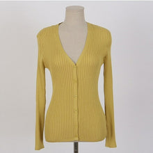 Load image into Gallery viewer, Sexy Deep V Slim Sweater Women Winter Long Sleeve Cardigan Sweater - Sophornlilly