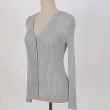 Load image into Gallery viewer, Sexy Deep V Slim Sweater Women Winter Long Sleeve Cardigan Sweater - Sophornlilly