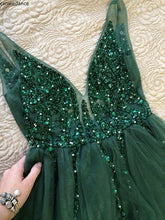 Load image into Gallery viewer, Sexy Deep V neck Side Split Long Evening Dresses New Arrivals