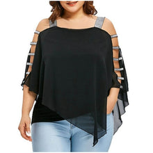 Load image into Gallery viewer, Sexy Fashion Ladder Sling Cut Overlay Patchwork Tops