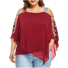Load image into Gallery viewer, Sexy Fashion Ladder Sling Cut Overlay Patchwork Tops