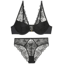 Load image into Gallery viewer, Sexy Front Closure Bra+Brief Sets small girl lingerie set Push Up Lace