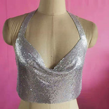 Load image into Gallery viewer, Sexy Halter metal y2k Summer crop top women Night club Party Bralette