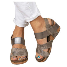 Load image into Gallery viewer, Sexy High Heels Wedge Slippers Women Leather Sandals Beach