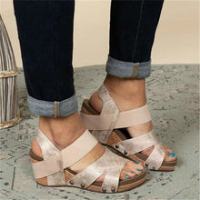 Load image into Gallery viewer, Sexy High Heels Wedge Slippers Women Leather Sandals Beach