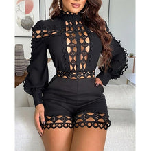 Load image into Gallery viewer, Sexy Hollow Out Playsuit  Long Sleeve Skinny