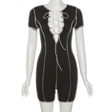 Load image into Gallery viewer, Sexy Hollow Out Stitching Skinny Rompers Women Summer Short - Sophornlilly