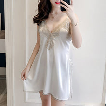 Load image into Gallery viewer, Sexy Hot Erotic Sleepshirts Night Dress Deep V Women Lace Nightgown