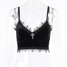 Load image into Gallery viewer, Sexy Lace Camis Top Women Summer Streetwear Y2K Gothic Black Camisole