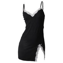Load image into Gallery viewer, Sexy Lace Cotton Nightgown Women Mini Short Night Dress with Panties