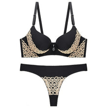 Load image into Gallery viewer, Sexy Lace Panties Bra Sets Rhinestone Sexy Lingerie Femme Women's