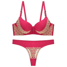 Load image into Gallery viewer, Sexy Lace Panties Bra Sets Rhinestone Sexy Lingerie Femme Women's