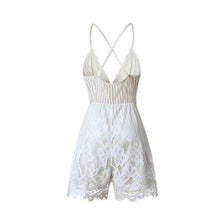 Load image into Gallery viewer, Sexy Lace Women Playsuits Deep V Neck White Elegant Summer Strap - Sophornlilly
