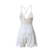 Load image into Gallery viewer, Sexy Lace Women Playsuits Deep V Neck White Elegant Summer Strap - Sophornlilly