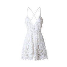 Load image into Gallery viewer, Sexy Lace Women Playsuits Deep V Neck White Elegant Summer Strap - Sophornlilly